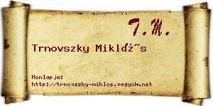 Trnovszky Miklós névjegykártya